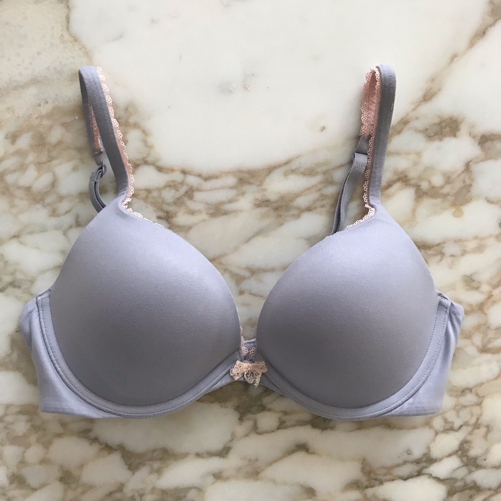Victoria’s Secret Gray Purple Push-up Bra